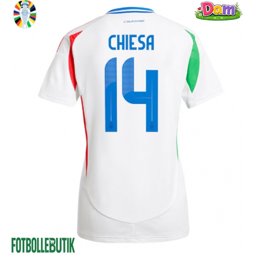Italien Federico Chiesa #14 Bortatröja Kvinnor EM 2024 Kortärmad